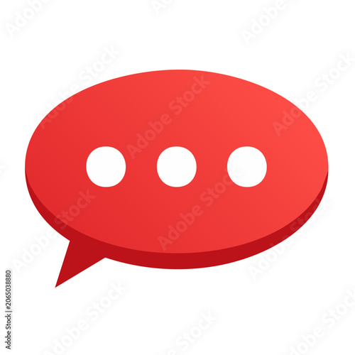 Red speech bubble icon with ellipsis