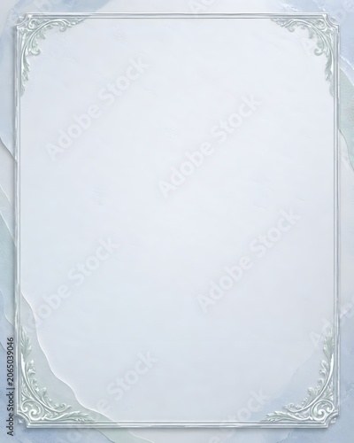 Elegant Pale Blue Ornamental Frame Background