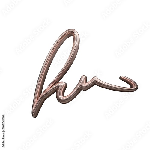 Abstract Metallic Signature or Logo Element on White Background.