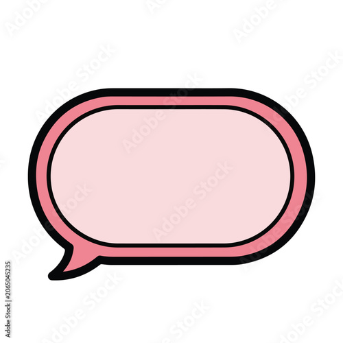 Pink Oval Speech Bubble Icon with Thick Black Border
