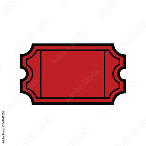 Vintage Style Red Admission Ticket Stub