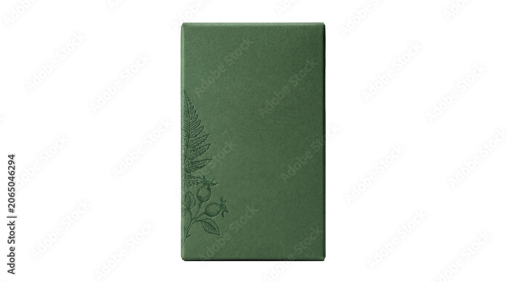 Fototapeta premium Minimalist green leafy texture packaging design with natural botanical pattern