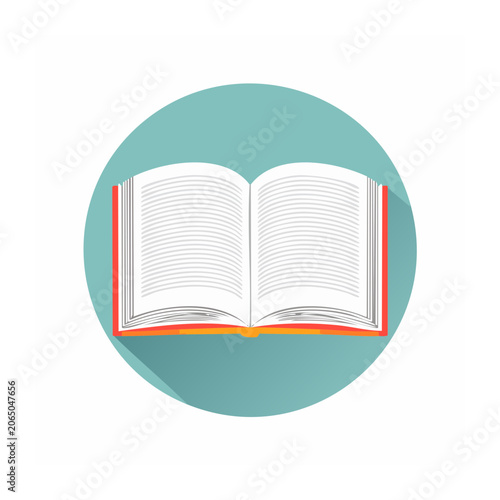 Open book icon on teal background