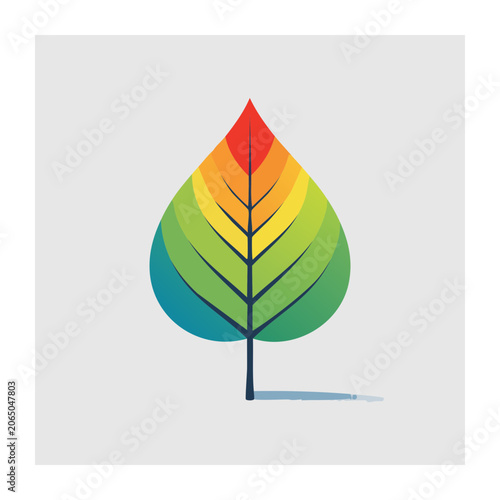 Colorful flat design leaf illustration