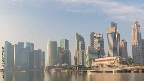 Singapore time lapse city skyline at Marina Bay waterfront business district