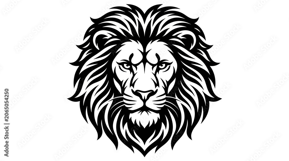 Obraz premium The lion AiGoogle he nanang illustration faces forward in a powerful display.