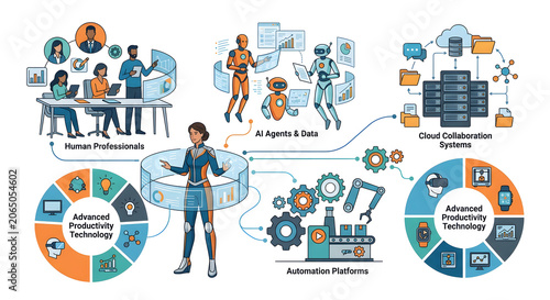 Future workforce strategist managing human-AI collaboration