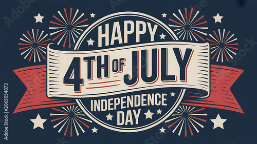 Independence day USA sale promotion banner template american balloons flag and Colorful Fireworks decor.4th of July celebration poster template.fourth of july voucher discount.Vector illustration .
