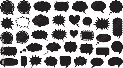 Speech Bubbles, Chat Icons, Vector Dialogue Boxes, Comic Text Blurbs