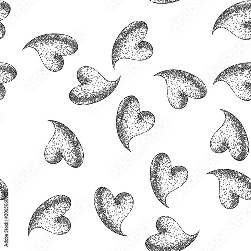 Fotografía seamless pattern cardiology heart hand drawn