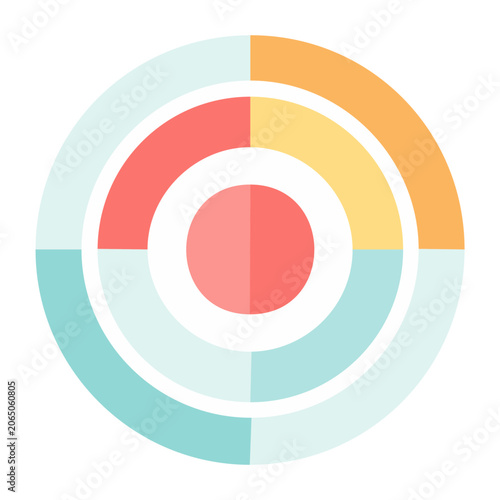 Flat design target with concentric circles