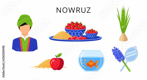 Photography Traditional Nowruz Celebration Food Items Display.