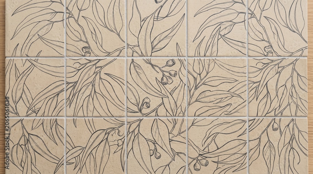 Fototapeta premium Detailed botanical root system with highlighted nodes illustration