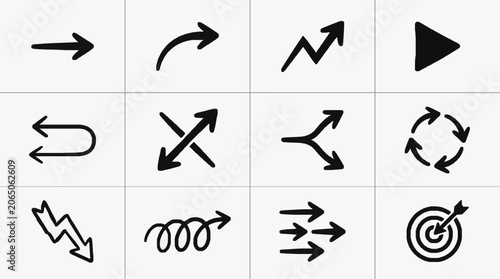 Vector Arrow Symbols Set.