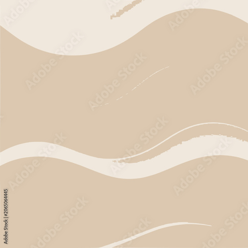 Soft Beige Waves Pattern - Minimalist Abstract Background with Gentle Curves