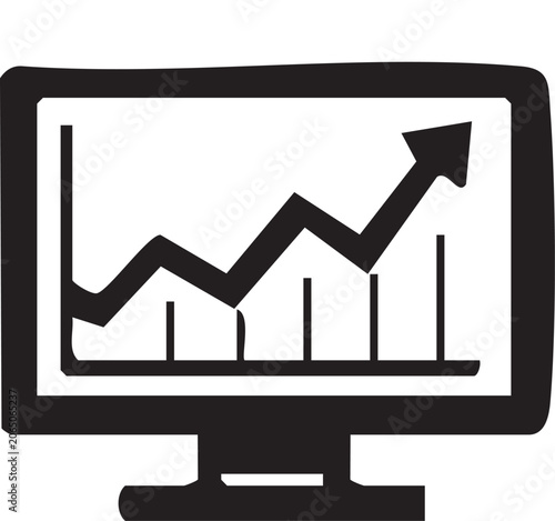 business graph with arrow