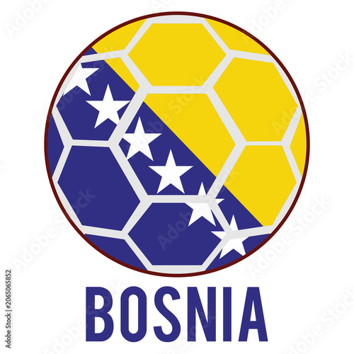 Bosnia and Herzegovina Flag on a Soccer Ball Design as a Participant of Soccer World Championship 2026