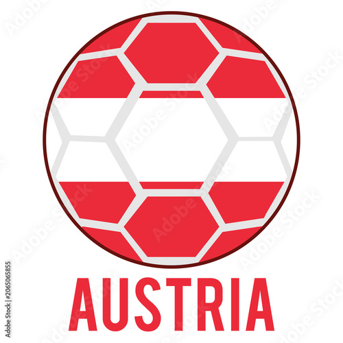 Austria Flag on a Soccer Ball Design as a Participant of Soccer World Championship 2026