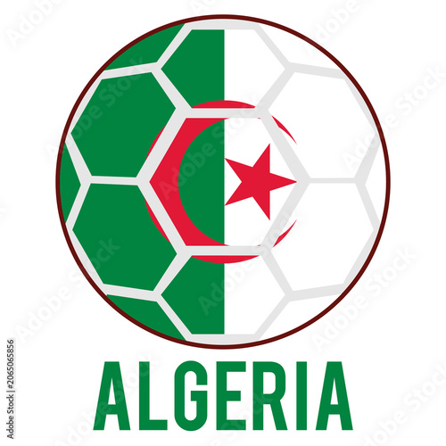 Algeria Flag on a Soccer Ball Design as a Participant of Soccer World Championship 2026