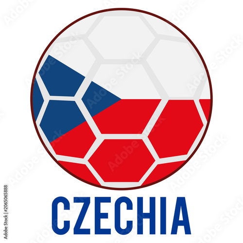 Czechia Flag on a Soccer Ball Design as a Participant of Soccer World Championship 2026