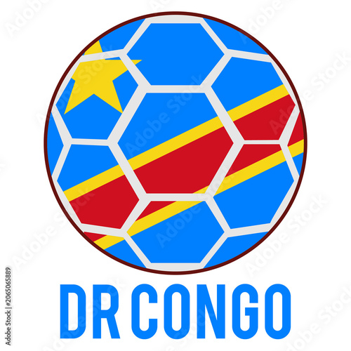 DR Congo Flag on a Soccer Ball Design as a Participant of Soccer World Championship 2026