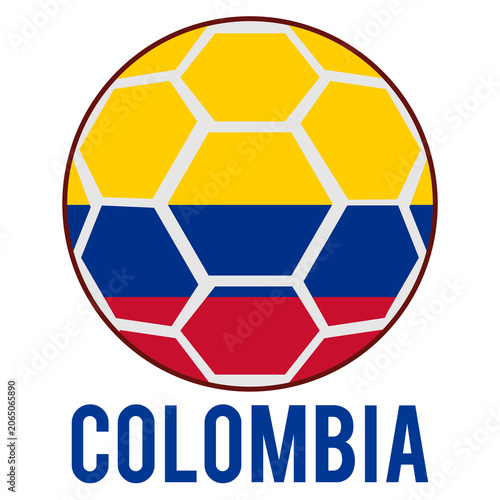Colombia Flag on a Soccer Ball Design as a Participant of Soccer World Championship 2026
