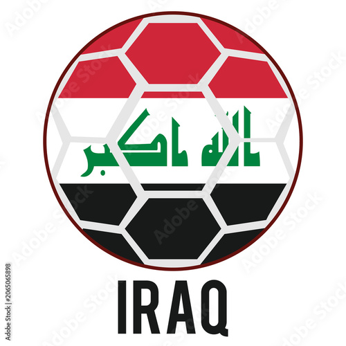 Iraq Flag on a Soccer Ball Design as a Participant of Soccer World Championship 2026