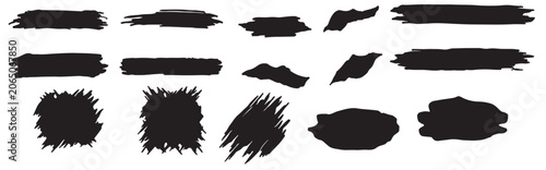 Φωτογραφία Black brush strokes and smudges for art and design