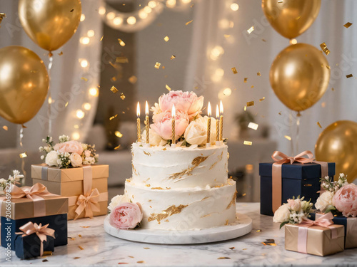 Birthday cake with candles 6548