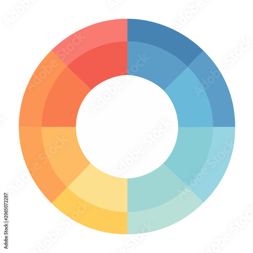 Colorful circular donut chart illustration