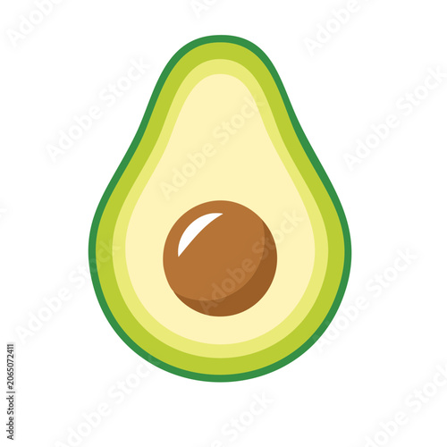 Flat design avocado half with seed icon