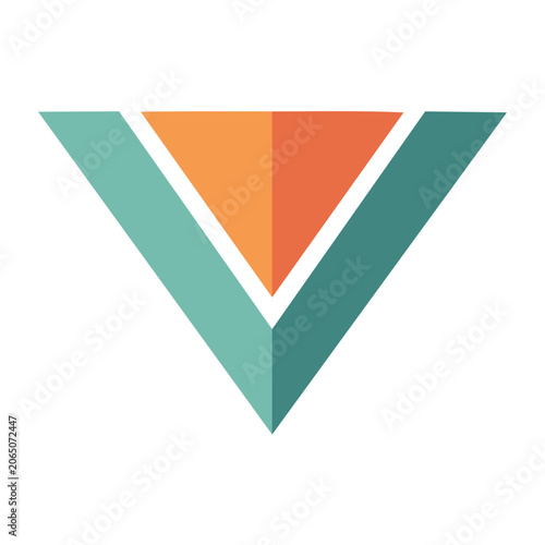 Flat Design Down Arrow Icon with Gradient