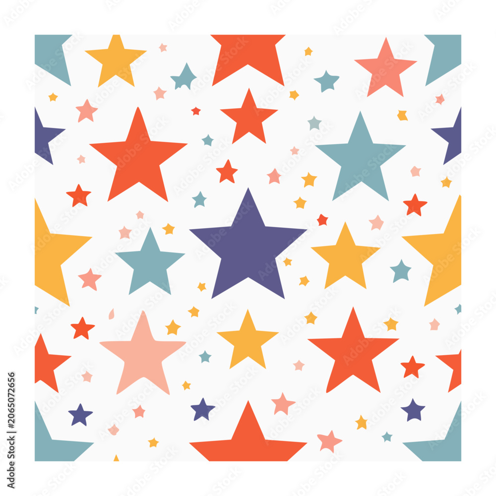 Obraz premium Red blue yellow star geometric pattern vector