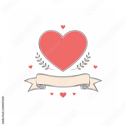 Red heart gift box with ribbon vector