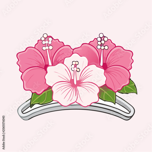 Hibiscus Flower Hair Clip