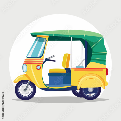 Yellow Tuk-Tuk Auto Rickshaw Illustration