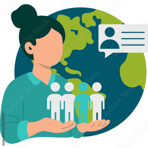 Handrawn World Population Days Illustration