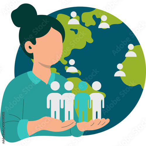 Handrawn World Population Days Illustration