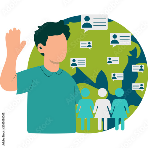 Handrawn World Population Days Illustration