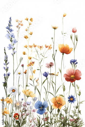 Colorful Flower Field with a Variety of Wildflowers