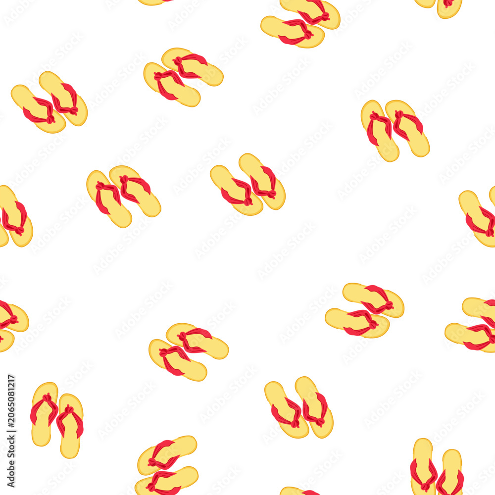 Fototapeta premium pattern wedges beach footwear cartoon. mules clogs, moccasins sneakers, thongs slippers wedges beach footwear sign. seamless symbol vector illustration