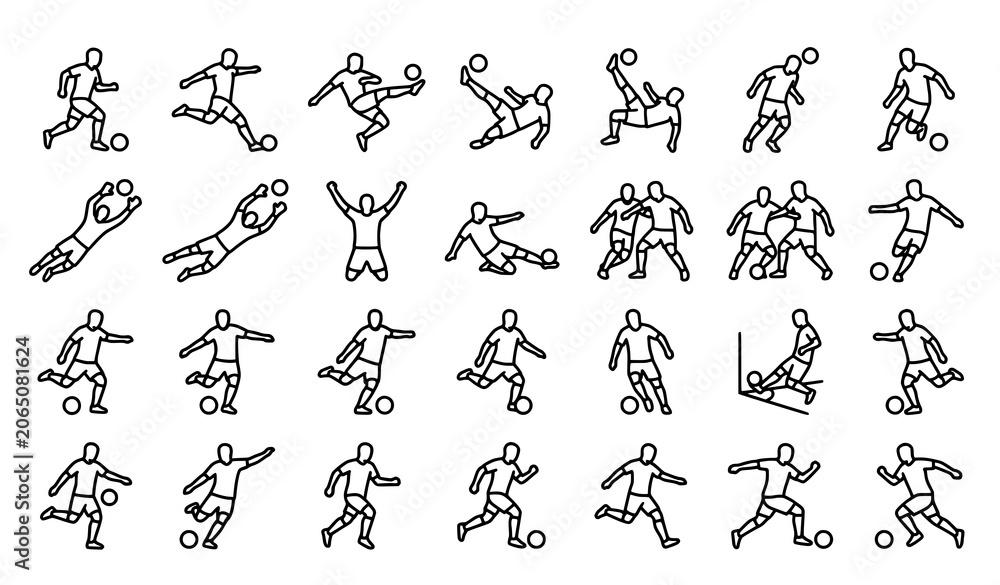 Fototapeta premium Soccer player movement illustrations