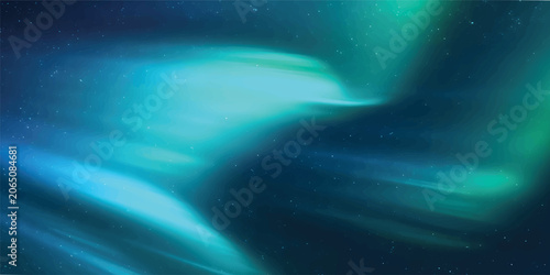 Abstract blue glowing ribbons intertwining with light trails on dark background