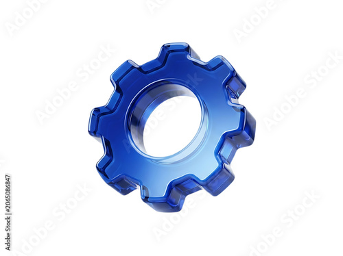Industrial Mechanical Engineering System Settings Control Liquid Glass 3D rendering icon isolated on transparent background