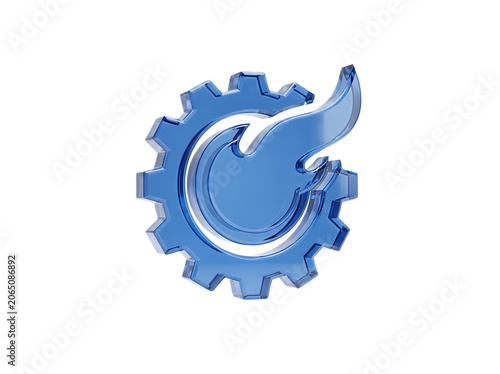 Industrial Process Optimization Performance Efficiency Management Liquid Glass 3D rendering icon isolated on transparent background