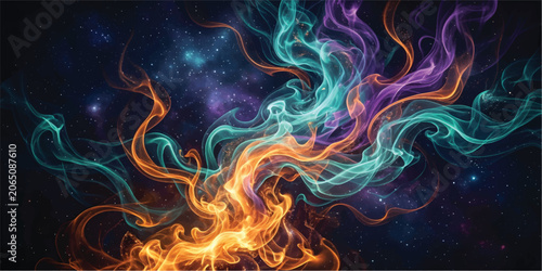 Photos Abstract Fire Flames Background with Burning Smoke, Hot Orange and Red Inferno E