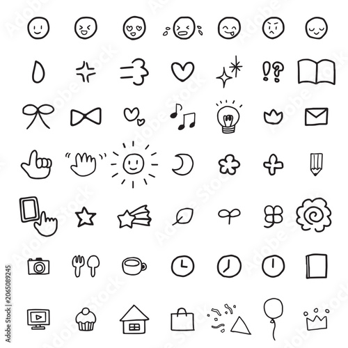 手書き風の可愛いアイコンが詰まったセット