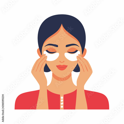 Woman Applying Under Eye Patches for Skincare