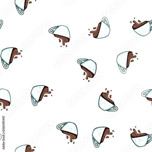 Foto pattern spill coffee cup splash cartoon