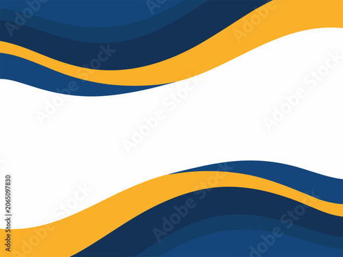 Wavy lines in blue and yellow on white background for design and decoration purposes wavy lines